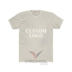 Camiseta personalizada de algodón con cuello redondo para hombre, ropa informal de talla grande para gimnasio, Camiseta estampada de manga corta con diseño bordado - Product Image 1
