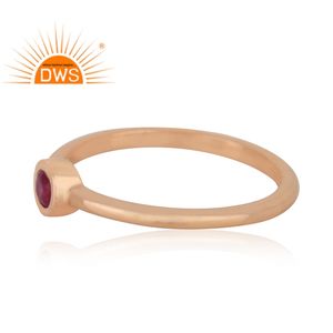 925เงินสเตอร์ลิงธรรมชาติทับทิมพลอยซ้อนแหวนสำหรับผู้หญิงเครื่องประดับผู้ผลิต - Product Image 3