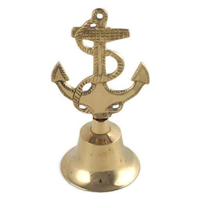 Campana de barco Vintage de latón, decoración náutica, ancla de pie - Product Image 1