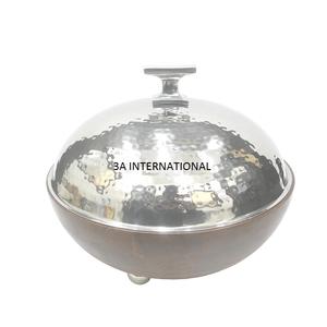 Vente chaude Hotpots Classique Élégant Couvercle Martelé Pot En Bois Fournitures Alimentaires Casserole Servant Réchauffeur De Nourriture Pot Martelé Conception - Product Image 1