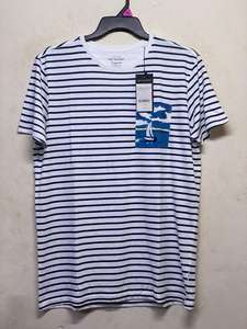 Factory Overrun Camiseta de manga corta informal de verano para hombre 100% algodón Diseño estampado de rayas de secado rápido para el trabajo Lote de existencias para hombres - Product Image 2