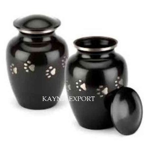 Urne funéraire en étain pour animaux de compagnie, qualité supérieure, gravée patte de chat noir, fournitures funéraires pour animaux de compagnie, urne premium - Product Image 2
