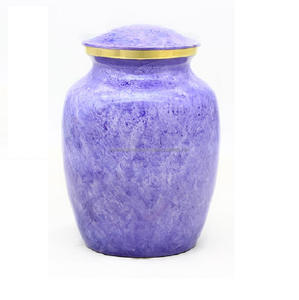 Top Classic And High Quality Brass Cremation Urns With <b>Strip</b> Gold And Brown <b>Wood</b> Finished Metal Funeral Urns For Human Ashes - Product Image 5