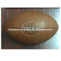 Ballon de football et de rugby en cuir véritable vintage fabriqués à la main de style ancien