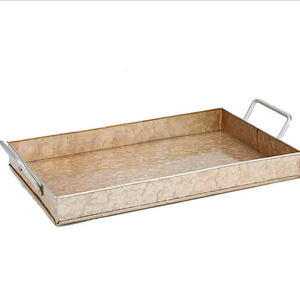 ถาดเสิร์ฟขนาดใหญ่สไตล์โมเดิร์นสีน้ำตาล ผลิตจากโลหะชุบสังกะสี ทำมือ ทนทาน คุณภาพดี ปลอดภัยสำหรับเครื่องล้างจาน ผิวขัดเงา รับผลิตตามสั่งขายส่ง - Product Image 4