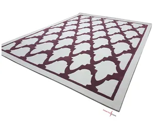 2024 keluaran baru desain baru karpet Area netral cantik karpet rumbai bordir tangan indah kualitas bagus