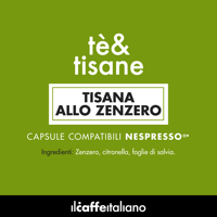 Capsules de café Arabica compatibles (R)* - Mélange d'herbes gingembre et citronnelle - Torréfaction italienne - 50 capsules en boîte