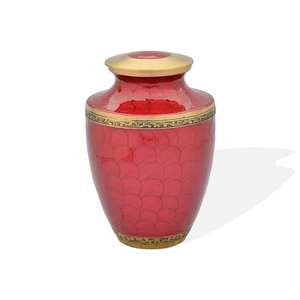 Rouge et or gravé vente en gros, urne en métal Antique pour cendres, urne de crémation pour adulte Style américain/européen - Product Image 1