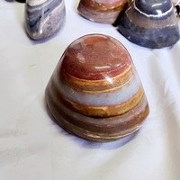 Ornement artisanal en pierre semi-précieuse, coquille Œil de Shiva en agate naturelle polie, grande taille, vente en gros