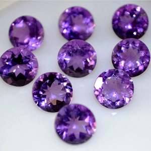 Vente en gros de cabochon de pierres précieuses en vrac de forme ronde améthyste à facettes pour la fabrication de bijoux naturels de bonne qualité par carat - Product Image 2