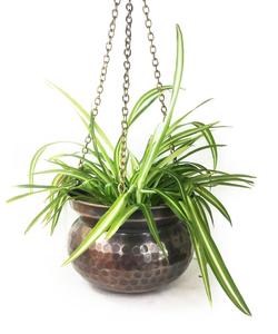 Maceta hecha a mano de aspecto antiguo martillado a mano con colgante de cobre 11cm-15cm-17cm-20cm - Product Image 2