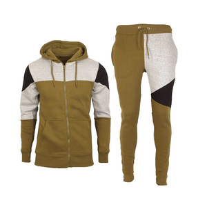 Ensemble de jogging d'entraînement d'hiver pour hommes, survêtement athlétique de haute qualité avec sweat à capuche et pantalon de jogging à revers côtelés, 100 % coton extensible dans les quatre sens - Product Image 4
