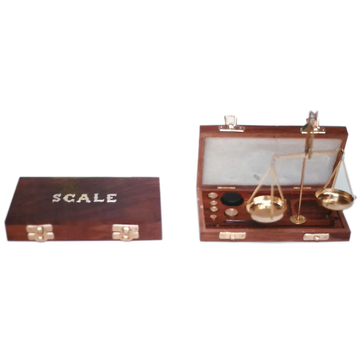 カスタマイズされた木製の箱が付いている真鍮の金属の熱い販売の航海のバランシングスケールグラムの加重バランシングスケール