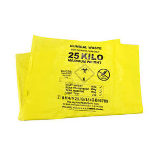 Bolsas de desecho clínico Autoclavable, HDPE LDPE, color amarillo, Biohazard, impresión en relieve - Product Image 4
