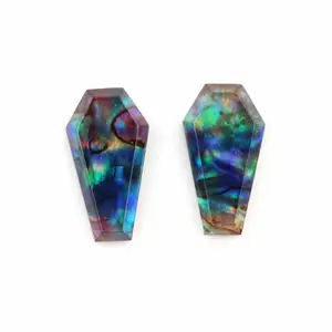 Feito à mão, corte de passo 12x22mm, forma de caixão suave, concha abalone, pedra preciosa solta, cabochões para fabricação de jóias