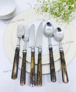 Juego de Cubiertos de acero inoxidable con mango con incrustaciones de hueso Piezas S5 o S7 Cubiertos elegantes para bodas Fiestas Proveedor de regalos de negocios - Product Image 3