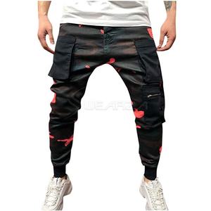 Pantalones de chándal ajustados para correr, pantalón informal con cordón, diseño de camuflaje, para gimnasio, para invierno - Product Image 1