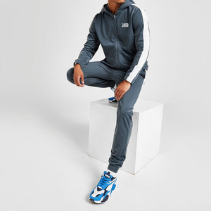 New Arrival Sportswear Stripped Tracksuits Zipper Hoodies With Matching Track Pants Custom Sweat Suits - Product Image 2