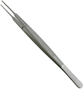 Pinzas dentales veterinarias anatómicas de un solo uso QNQ, pinzas de tejido Adson de punto de seguridad, instrumentos quirúrgicos de acero inoxidable - Product Image 1