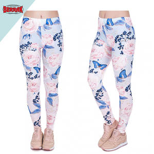 Mallas con estampado de mariposa para mujer, pantalones de Fitness de alta elasticidad, transpirables, de secado rápido - Product Image 2