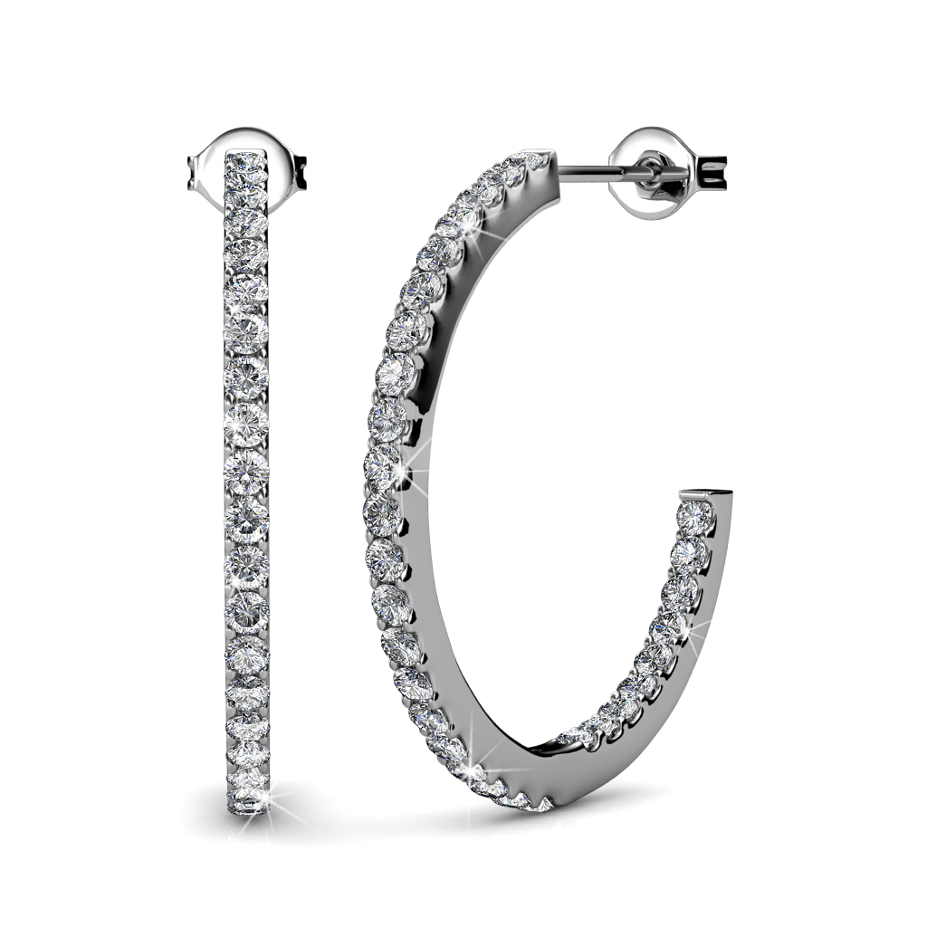 S925 With 18k White Gold Plated Luxury Brand Inspired Earrings