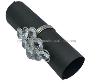 Porte-serviettes en métal décoratif en cristal, 1 pièce, pour fête, mariage, noël, support, décoration de TABLE - Product Image 1