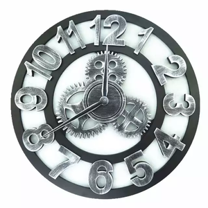 Reloj de pared grande decorativo cuadrado antiguo péndulo Metal enmarcado decoración del hogar Art Deco diseño clásico - Product Image 4