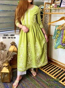 Ladies Cotton Reyon Anarkali Dress Dernier design de mode Prêt à porter à bas prix Vêtement indien Dupatta Jacket Wholesale Viscose - Product Image 4