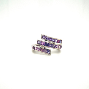 Anillo de amatista y Topacio azul hecho a mano, joyería de plata de ley 925 de calidad superior, precio de fábrica al por mayor - Product Image 3
