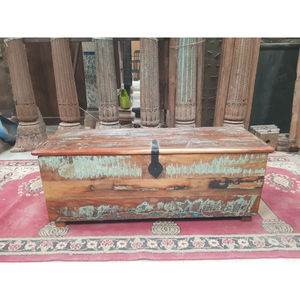 VINTAGE SOLID WOOD BLANKET STORAGE BOX with CARVING PATINA FINISH Luxury Home Decor Bedroom <b>Kitchen</b> Dining Furniture - Product Image 5