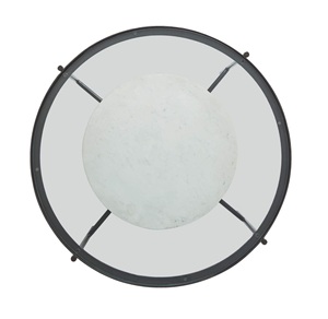 Table basse à double rangement au design nordique moderne avec dessus en verre et fond en bois, cadre métallique pour décoration de chambre polyvalente - Product Image 3