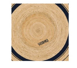 พรมปอกระเจาทรงกลมทำด้วยมือทำจากธรรมชาติคุณภาพดีที่สุดสำหรับบ้านไร่การออกแบบตกแต่งบ้านสำหรับห้องนอนและห้องครัว - Product Image 3