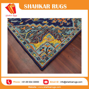 Alfombras Indias Hechas a Mano de la Mejor Calidad, Alfombras de Pelo Largo con Diseño Chevron, Alfombras de Lana Mezclada y Seda Artificial - Product Image 3