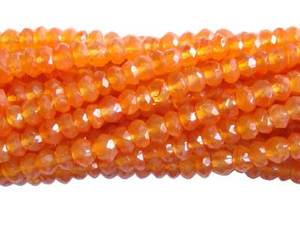 Cuentas de gemas de cornalina natural microfacetadas en forma de rondel, precio al por mayor, tamaño 3-3.5mm, longitud del hilo 13 pulgadas, para la fabricación de joyería. - Product Image 3