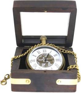 Montre de poche enchaînée de type antique dans une boîte en bois avec cadran blanc spécial taille 4.5 cm meilleur cadeau pour père mère frère - Product Image 3