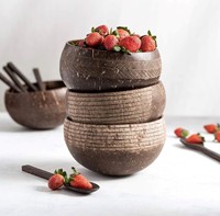 Bol en noix de coco du Vietnam 1 pièce, meilleure qualité, naturelle pour Smoothie, bol Acai, cadeau Unique, en forme naturelle polie