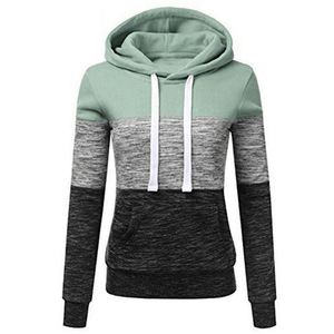 Sexy look Women Casual Hoodies Sweatshirt Patchwork Ladies Hooded Pullover Women Clothing Sweats Warm - Product Image 1