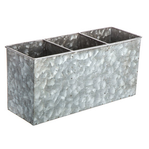 Bonne vente ensemble de trois jardinière galvanisée forme ronde Vintage conçu Pot de fleur de haute qualité avec support pour décor de ferme - Product Image 2