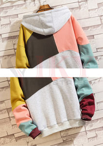 เสื้อฮู้ดผู้ชายแบบบล็อกสีกำหนดโลโก้เองได้เสื้อผ้าลำลองใส่ได้นานมีฮู้ดแฟชั่นสำหรับผู้ชายจาก viky Industries - Product Image 4