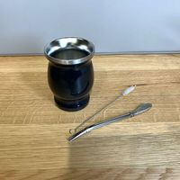 Vente en gros 8oz double paroi en acier inoxydable Yerba Mate gourde tasse avec paille mate tasse avec ensembles de paille
