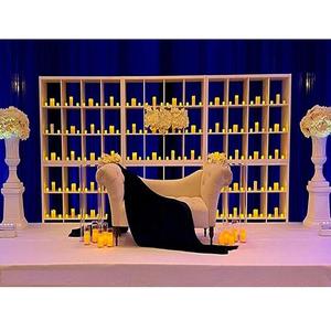 Venta al por mayor recepción real noche telón de fondo evento de lujo boda vela pared vela decoración de pared para bodas - Product Image 1