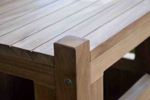 Cesta de madera de teca natural para decoración, estilo pavilón, de Indonesia, adecuada para interiores o exteriores. - Product Image 4