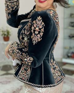 Veste de velours délicate en velours, décor décoratif de véhicule lourd, dmoka, perles de cristal, pierre de verre pour tenue de soirée/mariage @ 2022 - Product Image 1