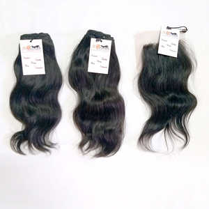 10a grado 100% pelo a granel peruano recto Virgen sin procesar indio crudo, paquetes de ondas profundas sueltas con cierre de encaje transparente - Product Image 1