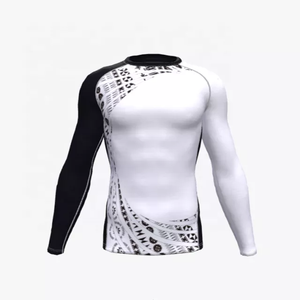 OEM Customized Quick Dry sublimated <b>Rashguard</b> Long Sleeves MMA <b>BJJ</b> Surfing Rash Guard - Product Image 1