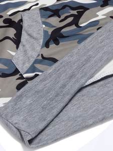 Alta calidad mujer Casual invierno doble capa polar de gran tamaño Sudadera con capucha suéter camuflaje tejido cuello redondo bordado frontal - Product Image 3