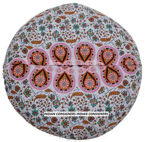 Cotton Floor <b>Cushion</b> Cover <b>Peacock</b> Mandala Home Multiple Color Handmade Ethnic 100% Decorative By Indian Consigners - Product Image 5