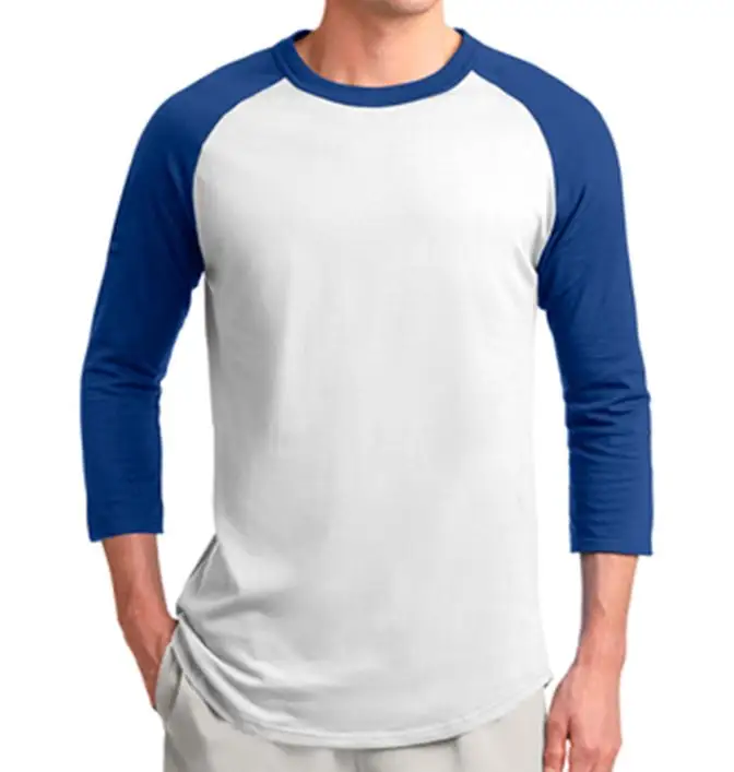 Homens 3/4 camiseta Manga Raglan Baseball ocasional Macio 100% Algodão Camisa Dois Tons de Cores de Contraste Unisex Camisa do Basebol T poliéster