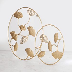 Customizable Modern Gold Wrought Iron <b>Wall</b> Art Frame Traditional Floral <b>Leaf</b> Motif Hanging <b>Decoration</b> Custom Metal Arts - Product Image 1
