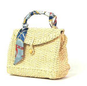 Nouveau Style Boho été eau jacinthe pailles sac fourre-tout en lin tissé à la main avec deux poignées de doublure en lin et fermeture de plage - Product Image 1